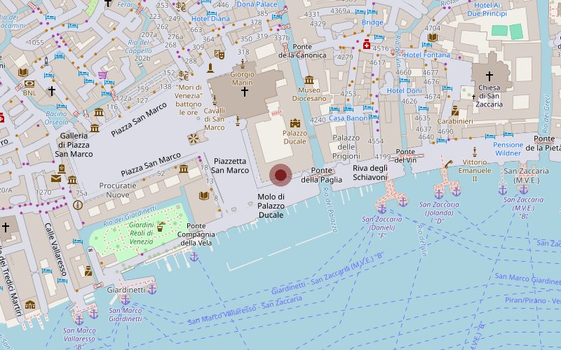OpenStreetMap location of Palazzo Ducale in Venice