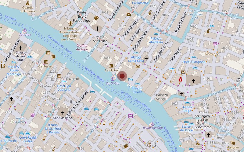OpenStreetMap location of Ca' d'Oro in Venice