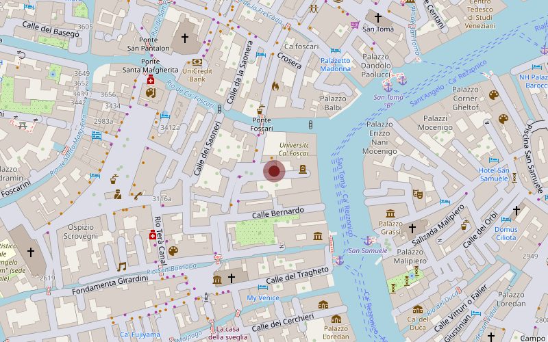 OpenStreetMap location of Ca' Rezzonico in Venice