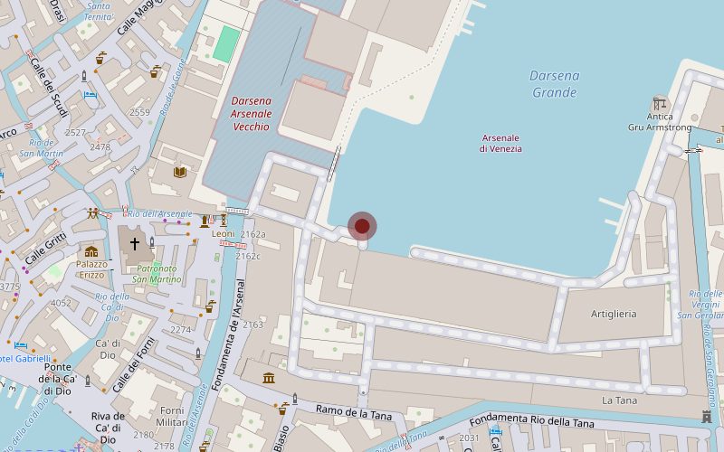 OpenStreetMap location of Arsenale in Venice